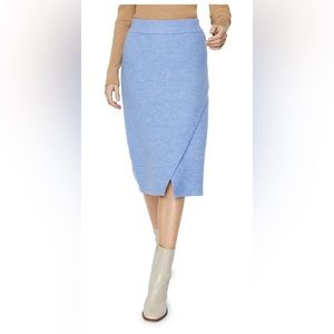 NWOT - Faux-Wrap Cross-Slit Midi Skirt
